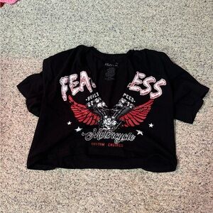 Rue21 black fearless deep V neck size medium